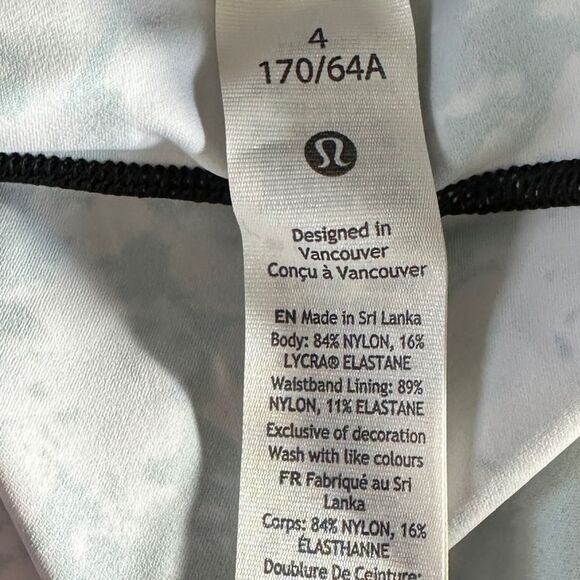 NWT Lululemon Fast & Free High-Rise Crop 19" Running Legging Black Pink Floral 4 - Picture 11 of 16